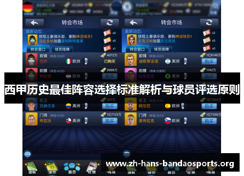 西甲历史最佳阵容选择标准解析与球员评选原则 西甲历史最佳阵容选择标准解析与球员评选原则
